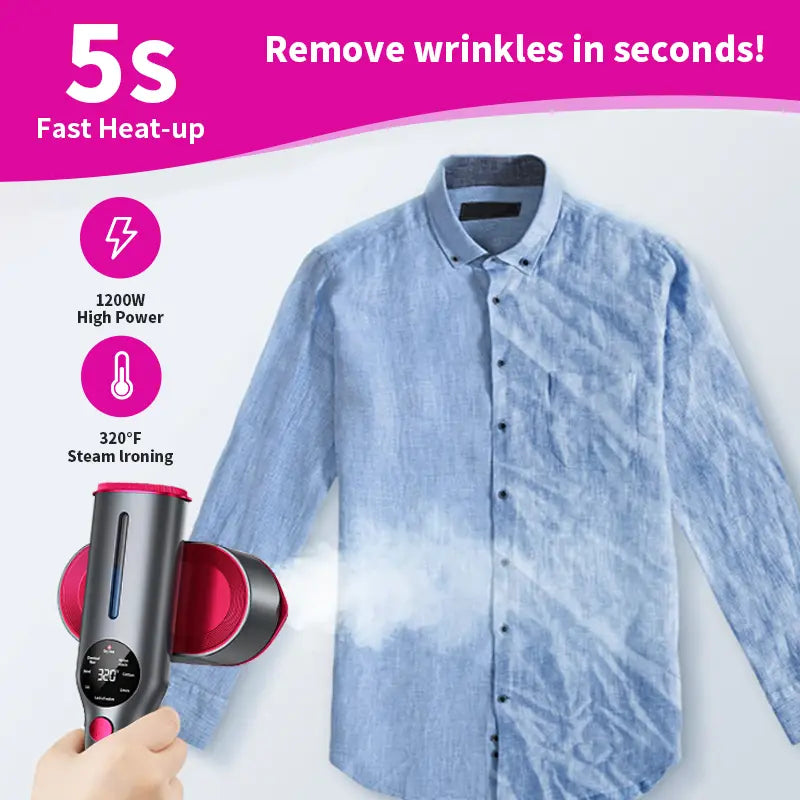 2-in-1 Portable Steam Iron & Garment Steamer | Fast Wrinkle Remover