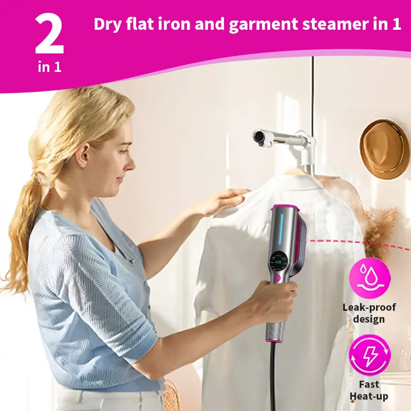 2-in-1 Portable Steam Iron & Garment Steamer | Fast Wrinkle Remover